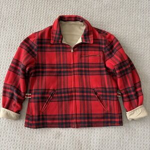 American Living Reversible Wool Jacket in Red Buffalo Plaid Men 2XL Hunting NWOT